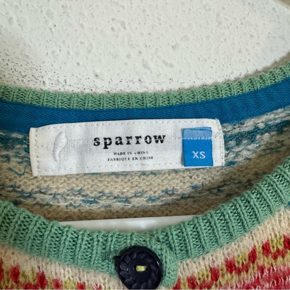 Sparrow Anthropologie Multicolor Striped knit button down wool blend Cardigan - Picture 3 of 5